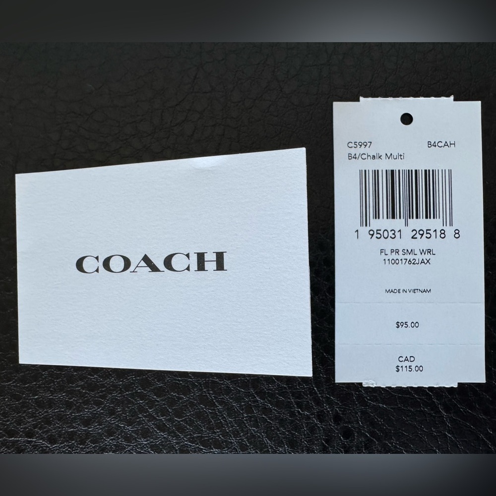 COACH Small Wristlet with Floral Print - Picture 9 of 12